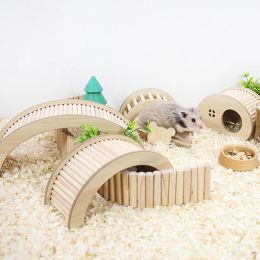 Levert S/M/L Hamster klimladder houten brug voor cavia's ratten kleine dieren speelgoed kooi decor accessoires szczury akcesoria