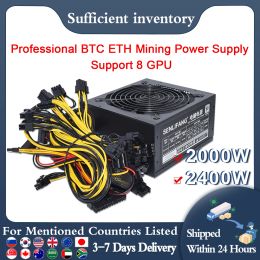 Levert Senlifang 2000W 2400W ATX Mining voeding voor BTC enz. RVN Rig Ethereum Computercomponent Mining Machine ondersteunt 8 GPU