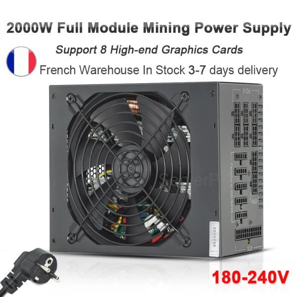 Suministros Senlifang Nuevo módulo completo 2000W Soporte de fuente de alimentación minera 8 GPU 160V240V ETC RVN ATX PC PSU para BTC Miner Machine