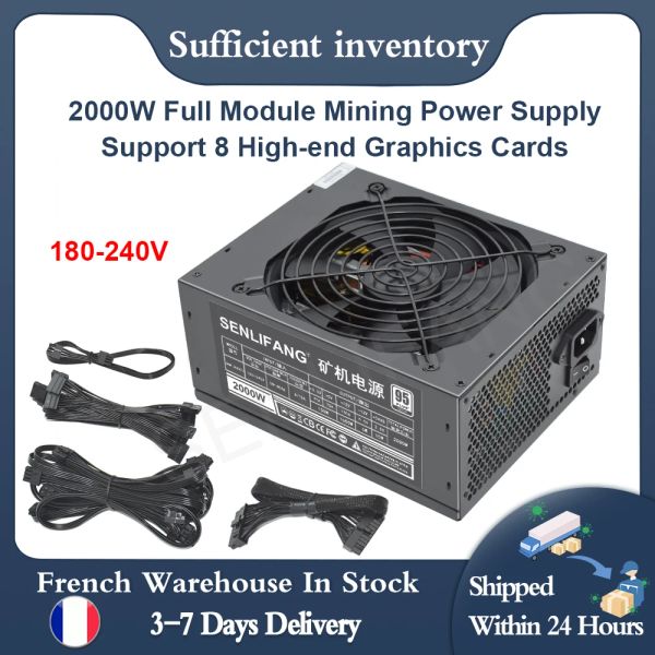 Suministros Senlifang Módulo completo 2000W Soporte de fuente de alimentación minera 8 GPU 160V240V Ethereum etc. RVN ATX PC PSU para BTC Miner Machine