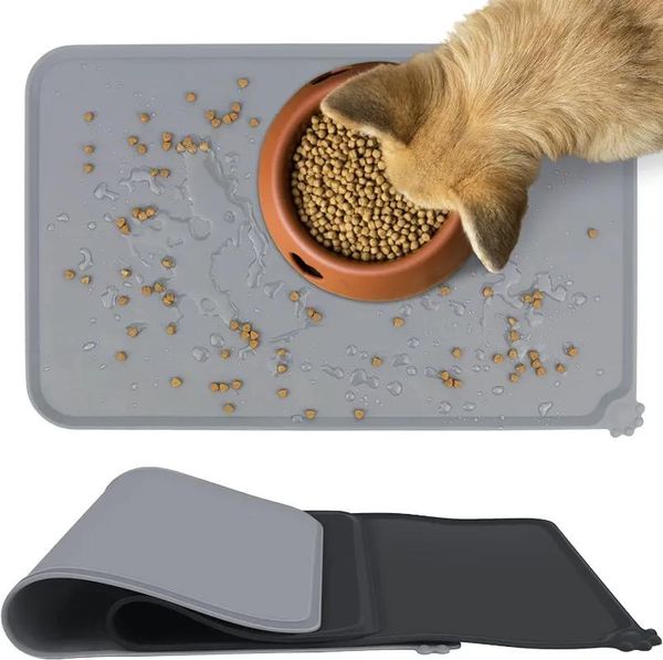 Supplies Silicone Pet Food Mats Tray non glissement pour animal de compagnie Chat de chat Bol Placemat chien Pet Nat d'alimentation du chat d'alimentation imperméable pour chats