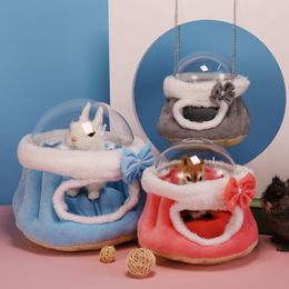 Fournitures pour petits animaux, cochon d'Inde, hamster, lit de grotte suspendu, hiver chaud en peluche, perroquet, hamac, cabane, nid caché pour inséparable, pinson