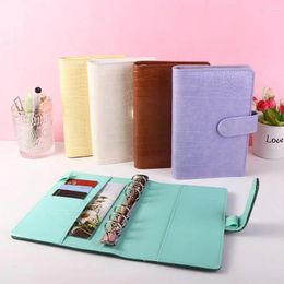 Supplies PAPEURERIE PU Cuir Ring Binder Crocodile Match 6 Notebook Cover Lower-Leaf.