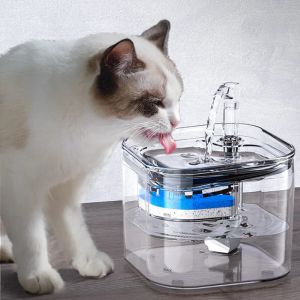 Supplies Distributeur d'eau intelligent transparent pour chat et chien, purificateur d'eau, circulation automatique, eau courante, eau d'alimentation, 2,2 L