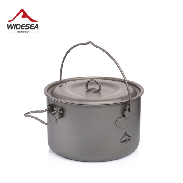 Supplies Wideaa Camping Table Volet Titanium Sentille de cuisine Tourisme Chaudron Pot de cuisine en plein air