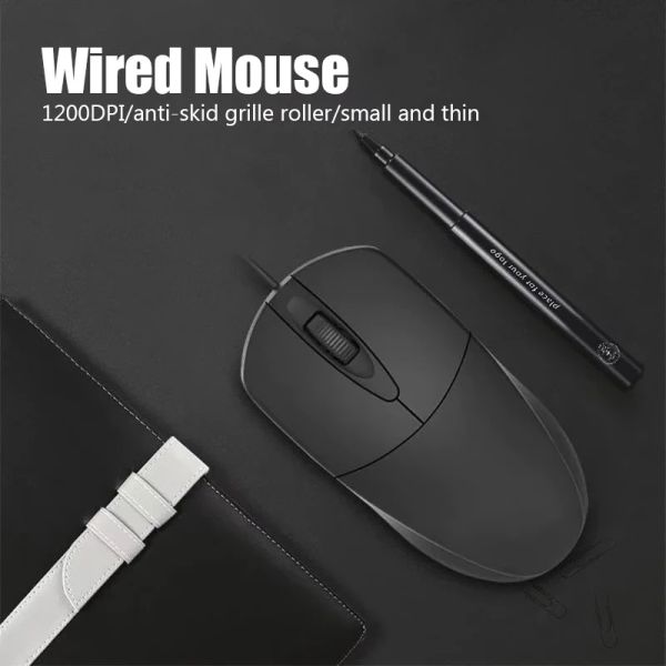 Fournit des souris câblées de la souris 1200dpi souris de bureau de bureau d'ordinateur mat