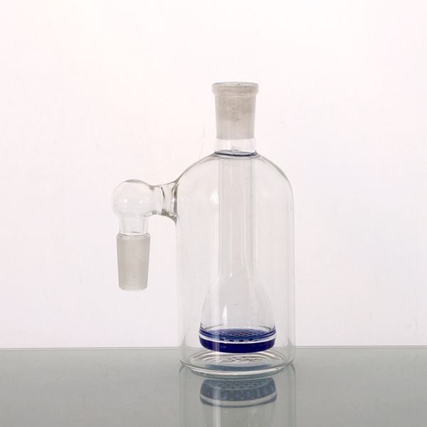 Fournir une bouteille de collecteur de fumée en verre bleu mâle de 14mm/Joints de 14mm collecteur de fumée en verre NC/bouteille de collecteur de fumée NC de couleur bleue