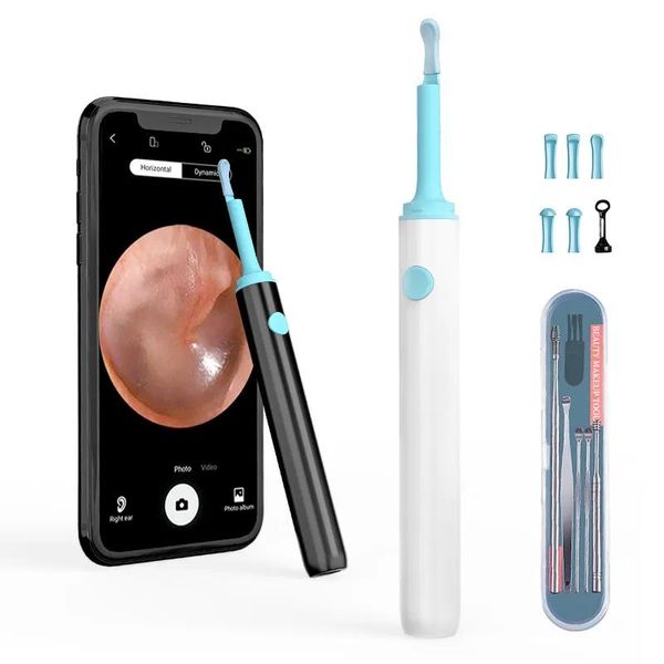 Suministro 3.0mm WiFi inalámbrico Ear Pick Otoscopio Cámara Boroscopio Luminoso Cera de oído Limpieza Dientes Inspección oral Cuidado de la salud 220722