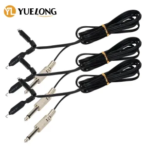 Supply 3 stuks Zwart Tattoo Clip Cord Hook Line Power Tattoo Kabel voor Tattoo Machine Gun Voetpedaal Schakelaar Voeding Accessoire 1.8M