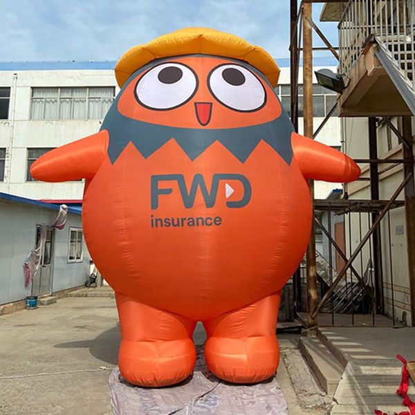 Alimentation personnalisée Mascotte de poulet gonflable de 8,2 / 33ft de 8,2 / 33ft, énorme personnage de dessin animé pour la publicité