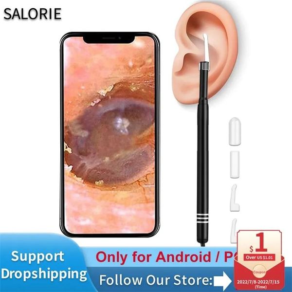 Fournir un bâton de nettoyage d'oreille visuel intelligent, Endoscope, caméra, Otoscope, dissolvant de cire, outil d'élimination de la cire, 220712