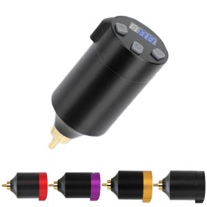 Mini stylo de tatouage sans fil, alimentation électrique, écran LCD numérique, batterie de tatouage, prise RCA 1500mHa, avec câble, accessoires de maquillage