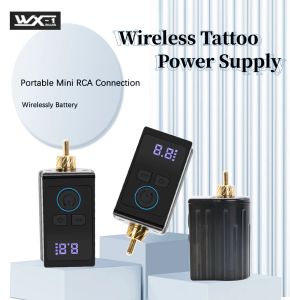 Alimentation sans fil pour tatouage, 1400 mAh, écran LED numérique, batterie rechargeable avec interrupteur à anneau, prise RCA pour machine à tatouer rotative