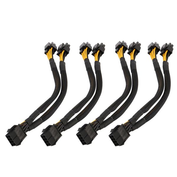 Suministra 4 PCS CPU 8 Pin Splitter Atx CPU 8 pin hembra a dual 8 (4+4) PIN Male EPS 12V para el cabello del adaptador de la placa base Cable