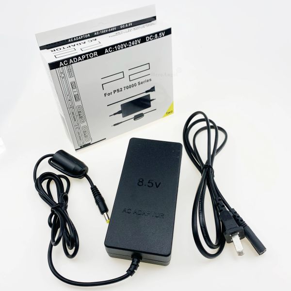 Fournitures Adaptateur AC pratique de Black EU pour PS2 Slim 70000 Chargeur Alimentation Câble Cable Corde pour Playstation 2 US PLIG