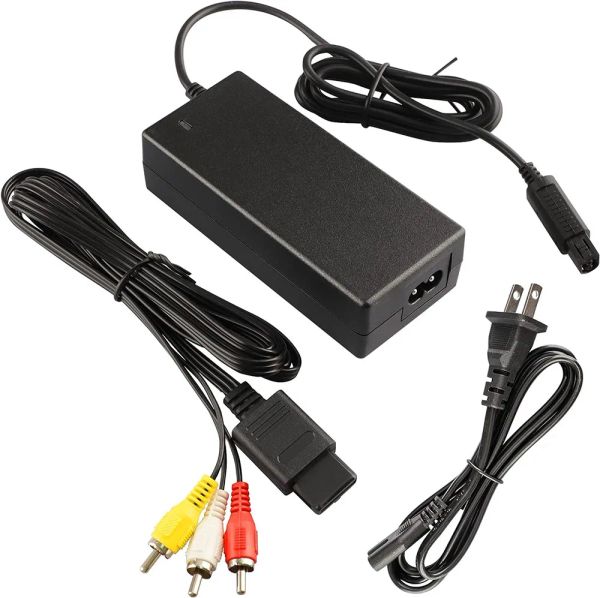 Fournit GameCube Power Alimentation, GameCube Power Cord, GameCube AV Cable AC Adapter Ensemble, compatible avec le système Nintendo GameCube NGC