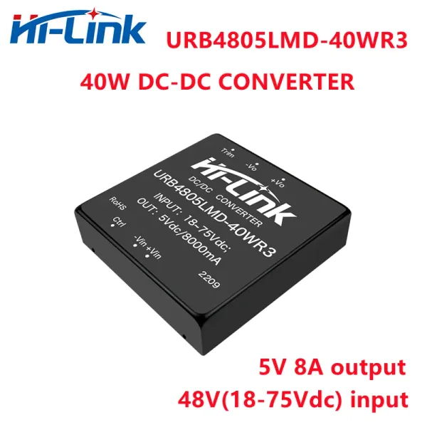 Suministra HiLink nuevo IC Original DCDC convertidor URB4805LMD40WR3 40W 48V (1875V) a 5V 8A módulo de salida interruptor fuente de alimentación ajustable