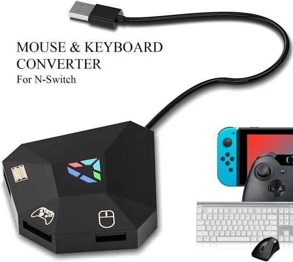 Fournit un adaptateur clavier et souris pour Nintendo Switch, adaptateur clavier et souris pour Ps4, Xone, Ps3, X360