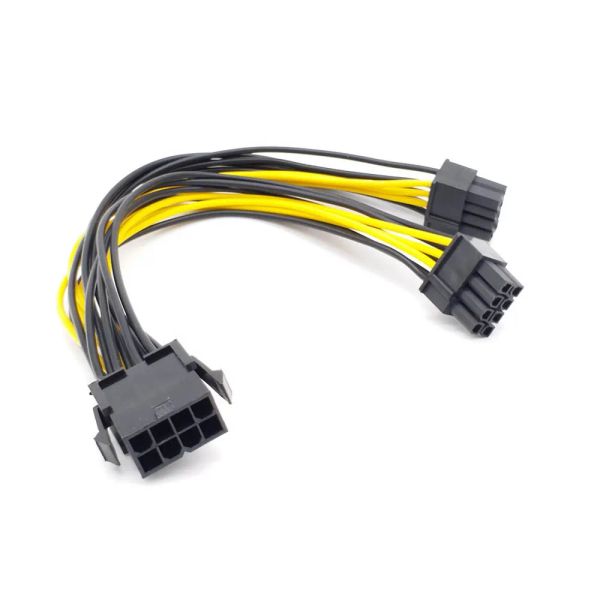 Suministra nueva CPU de 12V 8pin hembra a dual 8 pin 4+4 pin EPS 12V Cable de alimentación de placa base masculina Cable de suministro de división Y Manga