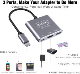 Dock de quai de commutateur de commutation pour la station d'accueil portable Nintendo Switch Switch USB C à 4K HDMICOMPATIBLE USB 3.0 PD pour MacBook Pro