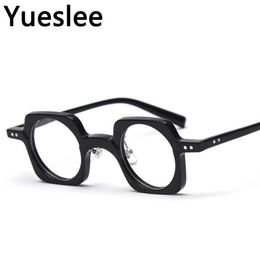 Support personnalisé Logo et nom acétate qualité lunettes cadre hommes femmes optique mode ordinateur lunettes rétro lunettes de soleil rondes Fram246S