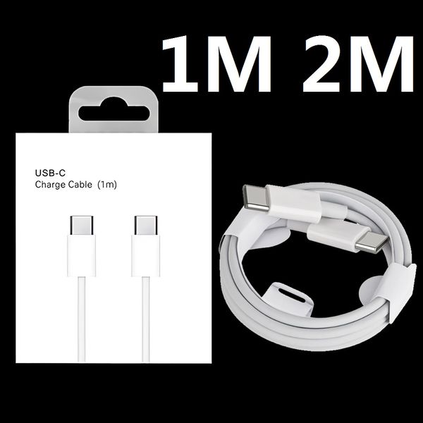 Câble PD USB C vers USB-C Type C de 1M 2M Câbles de chargeur C-C de charge rapide pour Samsung Galaxy S10 S20 S22 S23 Utral HTC LG Xiaomi Huawei téléphone Android avec boîte