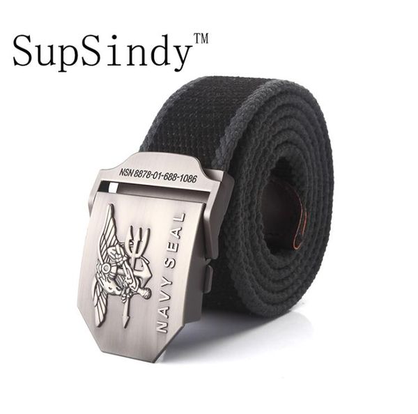 SupSindy hommes ceinture en toile NAVY SEAL boucle en métal ceinture militaire ceintures tactiques de l'armée pour homme de qualité supérieure bracelet pour hommes bande noire8656737