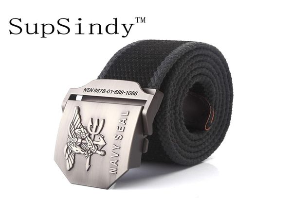 SupSindy men39s ceinture en toile NAVY SEAL boucle en métal ceinture militaire ceintures tactiques de l'armée pour hommes de qualité supérieure bracelet noir bande1583919