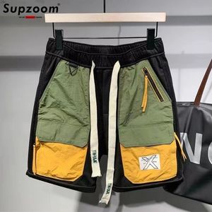 SupZoom Aankomst zomer losse casual high street trendy contrast kleur stiking pocket gepersonaliseerde werkkleding shorts heren 240426