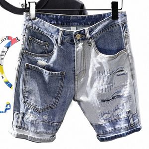 SupZoom Nieuwe aankomst Hot Sale Fi Summer Zipper Fly Stewed Casual Patchwork Cott Jeans Shorts Men Men Cargo Denim Pockets O8E3#