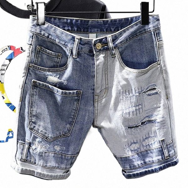 Supzoom nueva llegada gran oferta Fi verano cremallera mosca guisada Casual Patchwork Cott Jeans pantalones cortos hombres Cargo Denim bolsillos o8E3 #