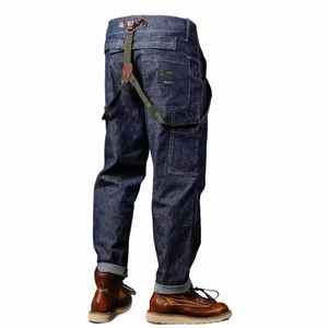 Supzoom Nouveauté Top Fi Automne et hiver Salopette décontractée Hommes Fiable Lâche Gras Multi-poches Cargo Denim Jeans 740u #