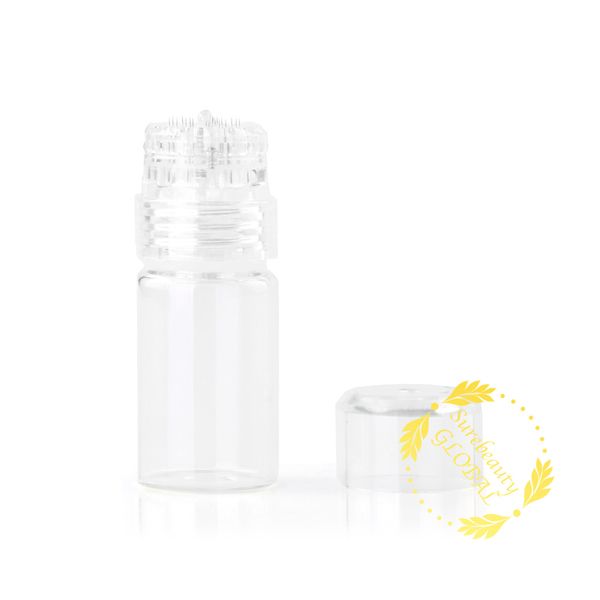 Surebeauty nouvelle mise à niveau 20 bouteille titane Microneedle cicatrice Derma rouleau Dermaroller Micro aiguille thérapie de la peau Transparent