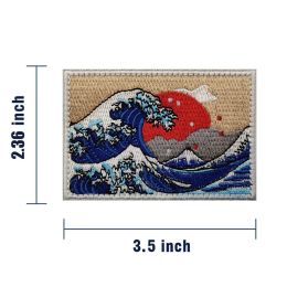 Surf Star Broidered Hook and Loop Kanagawa onami Morale Badge T-shirt Bag du chapeau Patches décoratives accessoires de vêtements