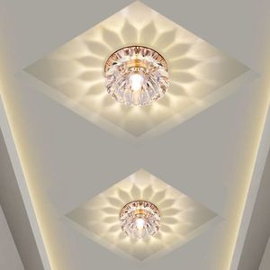 Lámpara de porche de flores de cristal, luz de techo LED de 3W, pasillo moderno, balcón, pasillos, accesorio de iluminación, decoración para sala de estar, foco