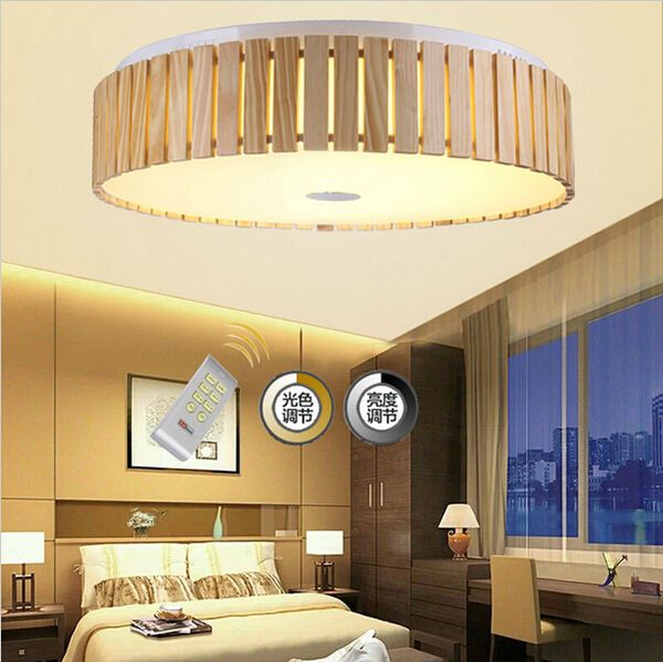 Plafond moderne à LEDs lumière lustre en bois lampe pour salon chambre salle à manger luminaires à la maison