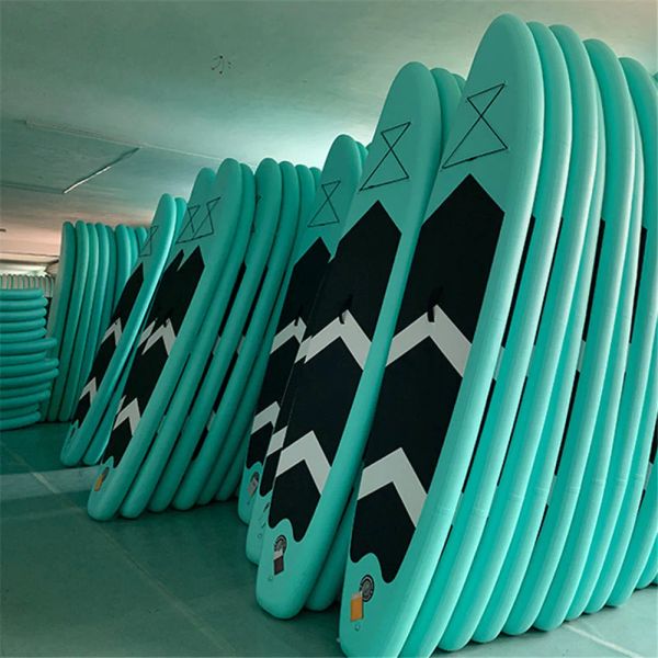 Boards de surf 320x76x15cm planche de surf Préchable Sup Stand Up Paddle Board avec rame réglable, ISUP Exploration Paddleboard Travel Backpack, Leash, Hi