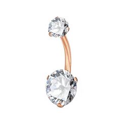 Chirurgisch roestvrijstalen navelringen Cubie Zirkon Diamond Navel Ring Piercing Body Jewelry for Women Fashion Will en Sandy