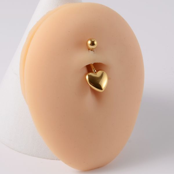 Chirurgie en acier argenté or couleur coeur piercing bijoux femmes langue nombril barrothe cartilage hélice bijoux de boucle d'oreille 14g-20g