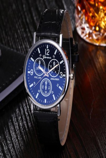 Surprise Chear Mens Watches Genève Blue Ray Glass Top Brand Luxury Le cuir en cuir de luxe Sports Womens Watch Horloge Relogie Masculin6926565