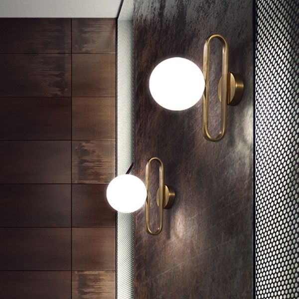 2020 nordique boule de verre chevet applique mode rétro laiton molécule Design cuisine Foyer étude décoratif Led éclairage intérieur