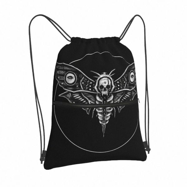 Sac à cordon de mort surréaliste sac à dos sac à dos sac à dos sch école conception de corde personnalisée harajuku sac à chaussures scolaires minimaliste sport p5iu #