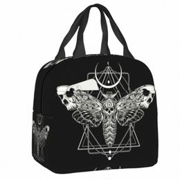 Sac à lunch isolé surréaliste Death Moth pour l'école de travail gothique Goth Anti étanche refroidisseur thermique boîte à lunch femmes enfants 52Oi #