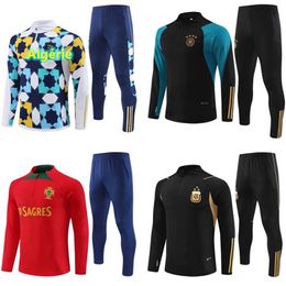 Survetement Chandal Argentia Argentina México Portugal Alemania Italia Italia Pantalones largos Trajes de entrenamiento Conjuntos de fútbol Jacket de conjunto 2023 2024 Kits Kit Jogging