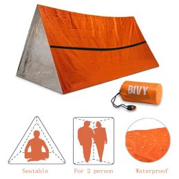 Survival 2-persoons noodopvang Survival Bivy Tube Tent Kit Thermische deken SOS-slaapzak Waterdichte overlevingsuitrusting