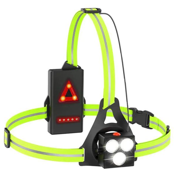 Survival 3 Modes Running Thorn Light USB RECHARGAGE AVERTISSE lampe de la lampe de la lampe de batterie 0 mAh pour le jogging Camping Sport Jogging