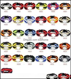 Bracelets de survie Randonnée et sports de plein air Mix Styles 32 Équipe de football Paracord Sur mesure Logo personnalisé Umbrella5046067