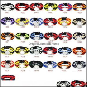 Bracelets de survie Randonnée et Cam Sports Outdoors Mix Styles 32 Équipe de football Paracord Paracord sur mesure Logo Pustoralise Umbrella