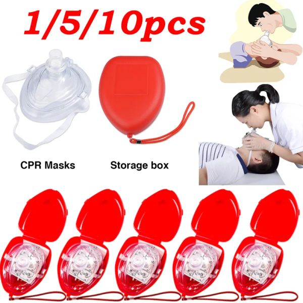 Survival Emergency First Aid Mask Rescue CPR Mask Reuscitator Soupape Oneway CPR Face Shield Training Training Mask Car Gear de survie