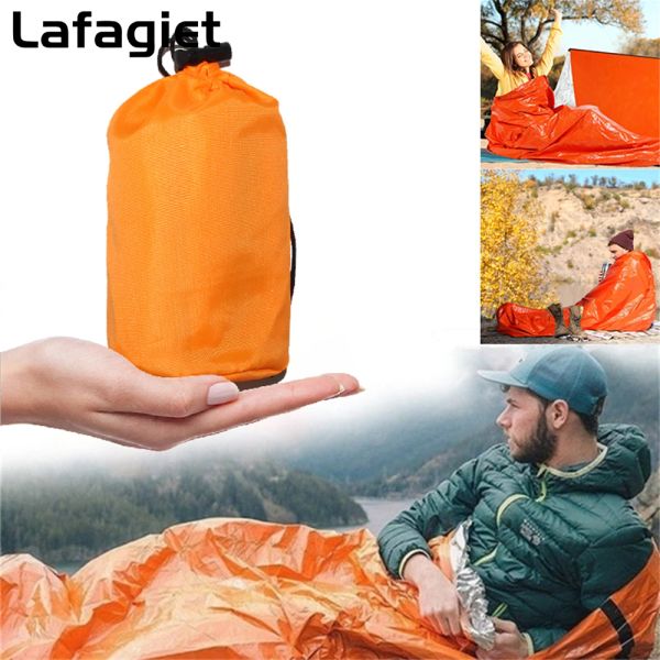 Sac de couchage d'urgence de survie, imperméable, léger, thermique, équipement de Camping, de randonnée, sac thermique, Kit de premiers secours, couverture en Mylar